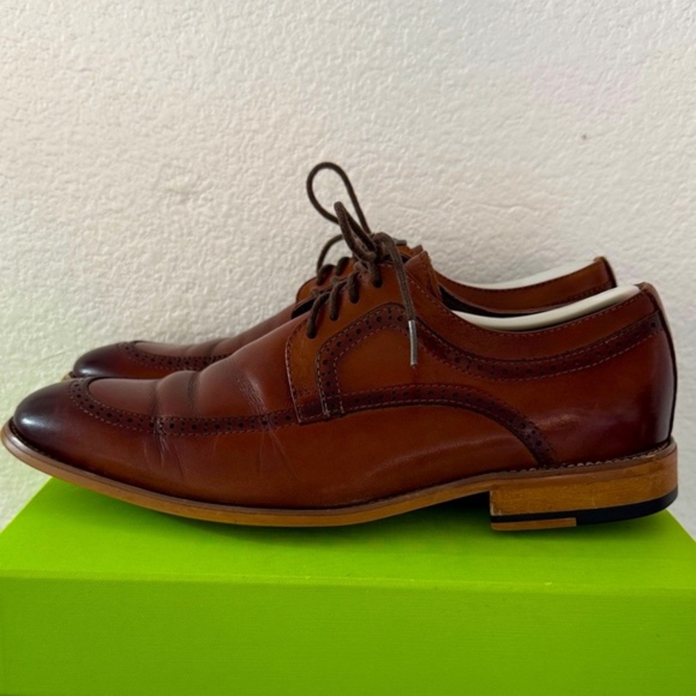 Stacy Adams Tan Leather Derby Shoes – Men’s Size 8